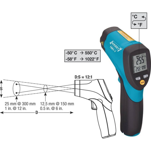 Hazet 1991-1 Infrarødt termometer Optik (termometer)