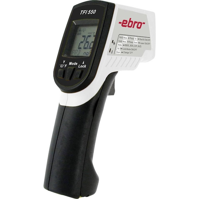 Infrarødt termometer ebro TFI 550 30:1 -60 - +550 °C Fabriksstandard