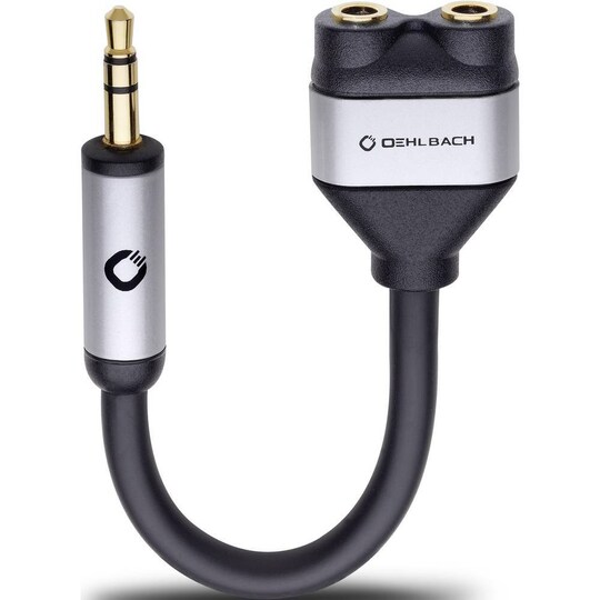 Oehlbach 60021 i-Connect J-AD Jack Audio Y-adapter [1x Jackstik 3,5 mm - 2x  Jacktilslutning 3,5 mm] Sort | Elgiganten