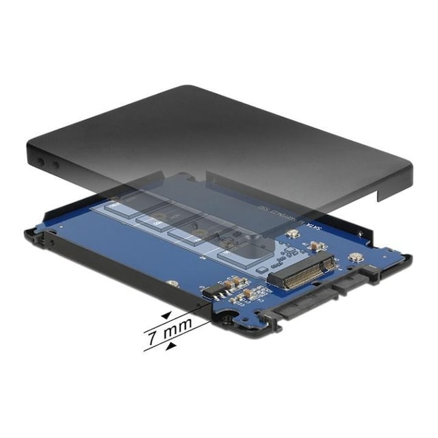 DeLOCK 22-pin SATA till M.2 (NGFF) converter, 2,5"", 6GB/s, 1xSATA 22-p