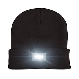 LED hat med fem indbyggede lys - svart