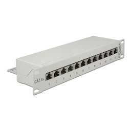 Delock 10"" Patch Panel 12 Port Cat.6A Grey