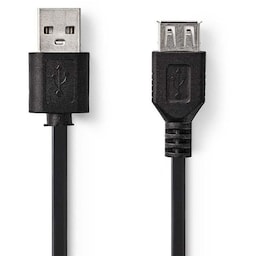 USB 2.0-kabel | A-hanstik - USB A-hunstik | 2,0 m | Sort