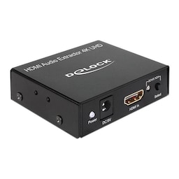 DeLOCK HDMI Stereo/5.1 audio extractor, UltraHD, S/PDIF, 3,5mm, black