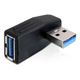 DeLOCK USB 3.0 adapter, angled 90° horizontal, male-female, black