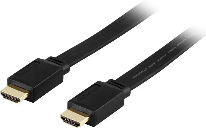 DELTACO fladt HDMI kabel, HDMI Standard Speed med Ethernet, 15m, sort |  Elgiganten