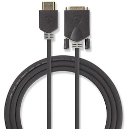 HDMI - DVI-kabel | HDMIâ„¢-stik - DVI-D 24 + hanstik med +1 ben | 2,0 m | Antracit