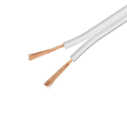 DELTACO 2x15mm Speaker cable, 50m, OFC pure copper, white | Elgiganten