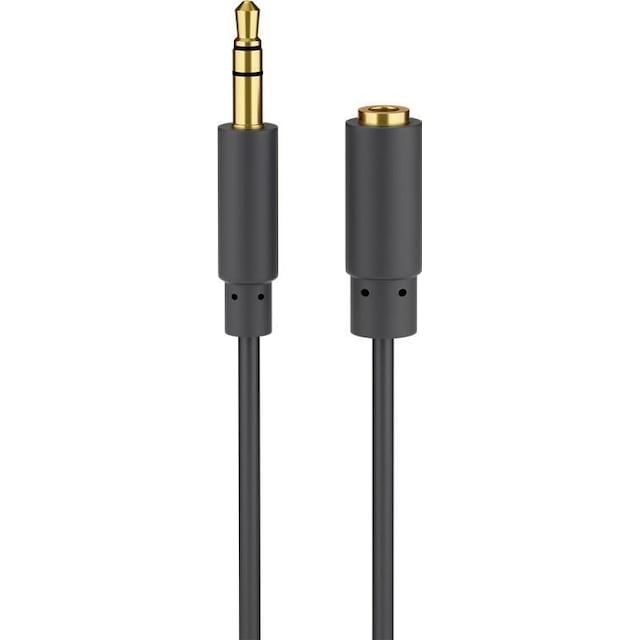 Goobay Forlængerkabel til hovedtelefoner og lyd AUX, 3,5 mm 3-pin, slank