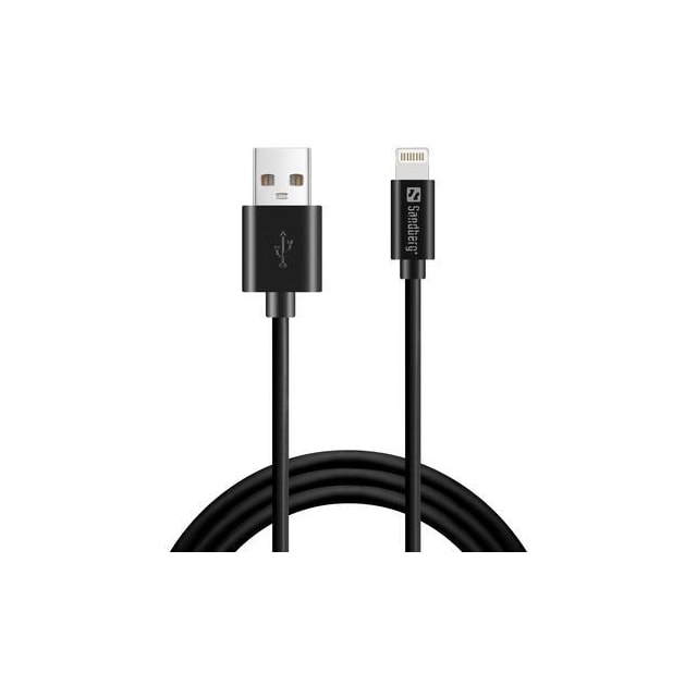 Sandberg USB-A til Lightning, Sort (1m)