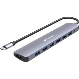Sandberg USB-C til 7 x USB 3.0 Hub