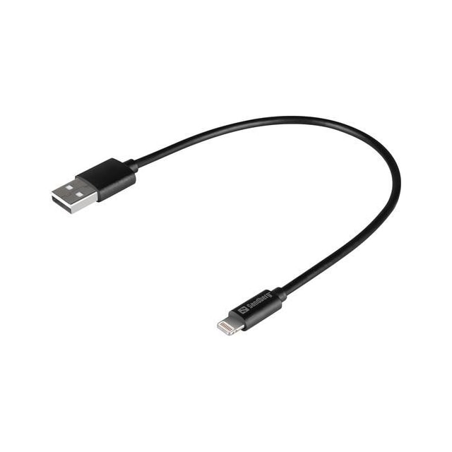 Sandberg USB-A til Lightning, sort (0,2 m)