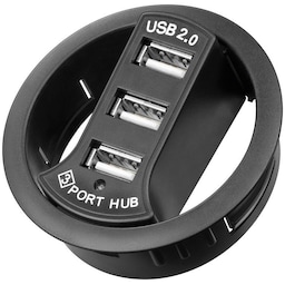 Goobay 3-dobbelt USB 2.0 Hi-Speed-indbygnings-HUB/fordeler