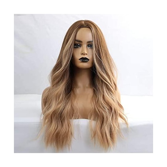Paryk langt bølget hår 65 cm Lysebrun | Elgiganten