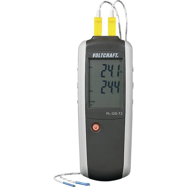 Temperatur-måleudstyr VOLTCRAFT PL-120 T2 -200 - +1372 °C Sensortype K, J Kalibreret: Fabriksstandard