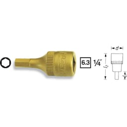 Hazet 8501-6 Unbrako Topnøgle-bit-indsats 6 mm 1/4 (6,3