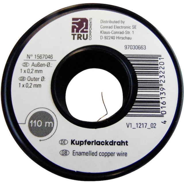 TRU COMPONENTS Lakeret kobbertråd Udvendig diameter