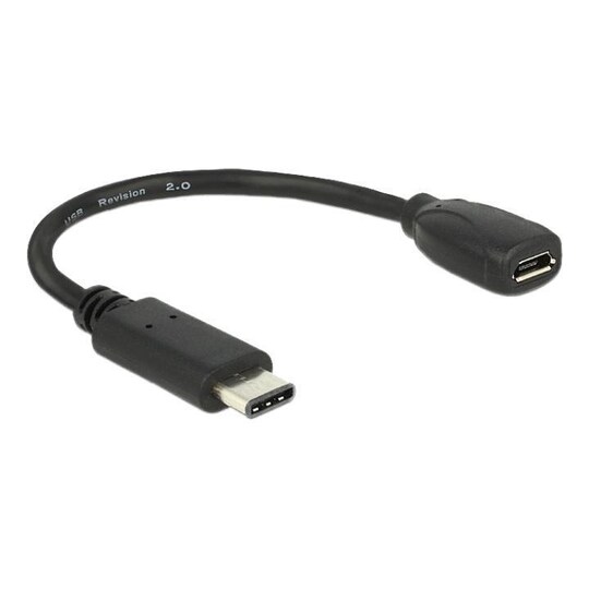 DeLOCK USB-C ha - Micro-B ho adapter, USB 2.0, 56 k? resistor, black |  Elgiganten