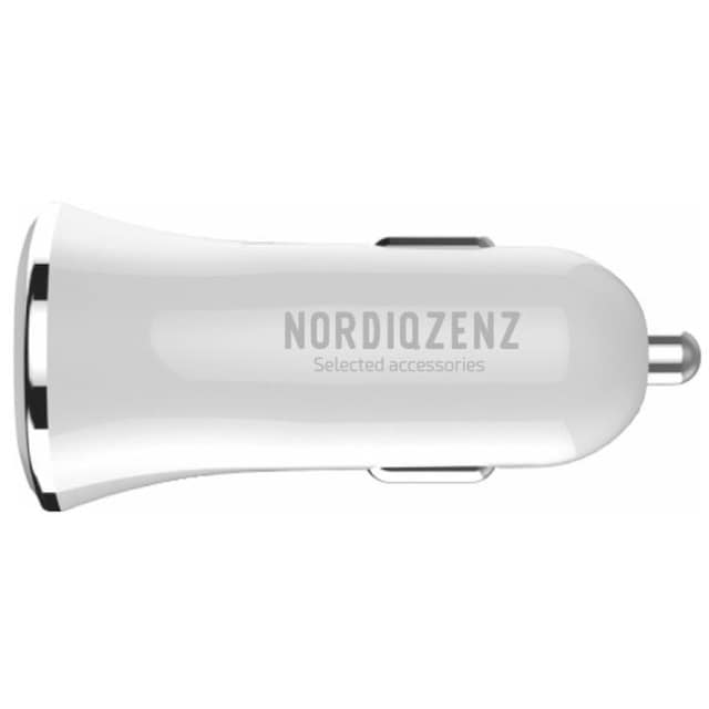 NORDIQZENZ Biloplader 2,4A, 2xUSB, Hvid