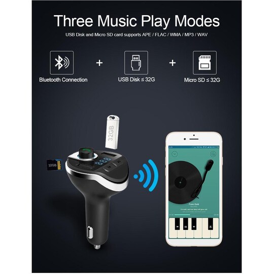 FM-sender Bluetooth-adapter til bil | Elgiganten