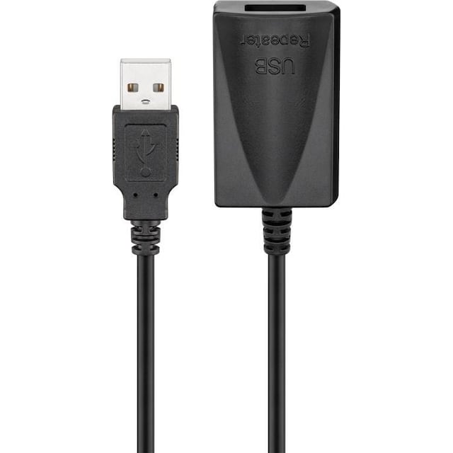 Goobay Aktivt USB 2.0-forlængerkabel, sort