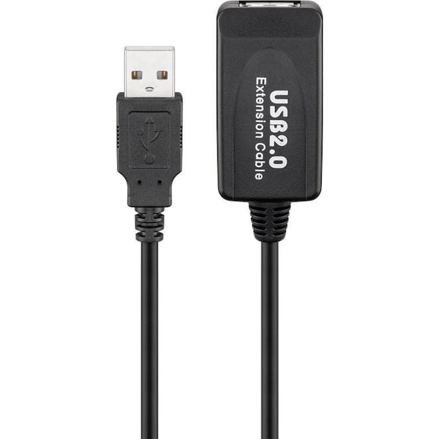 Goobay Aktivt USB 2.0-forlængerkabel, sort