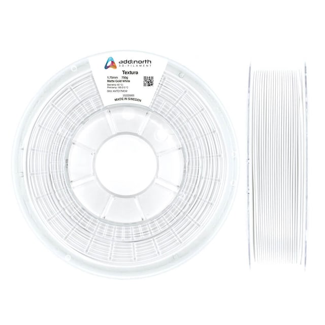 Filament Textura 1.75mm 750g Kold Hvid