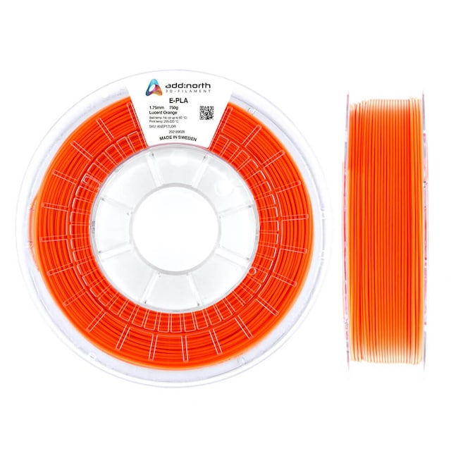 ADDNORTH  Filament E-PLA 1.75mm 750g Lucent Orange