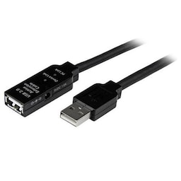 StarTech.com USB2AAEXT15M, 15 m, USB A, USB A, USB 2.0, Hanstik/Hunstik, Sort