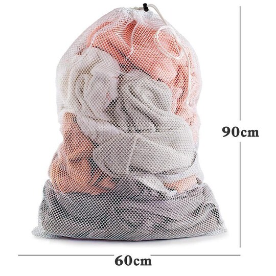 Stor vaskepose 60x90 cm Hvid 2-pak
