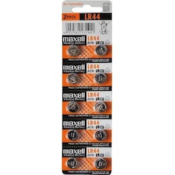 Maxell knapcellebatteri, LR44, Alkaline, 1,5V, 10-pack