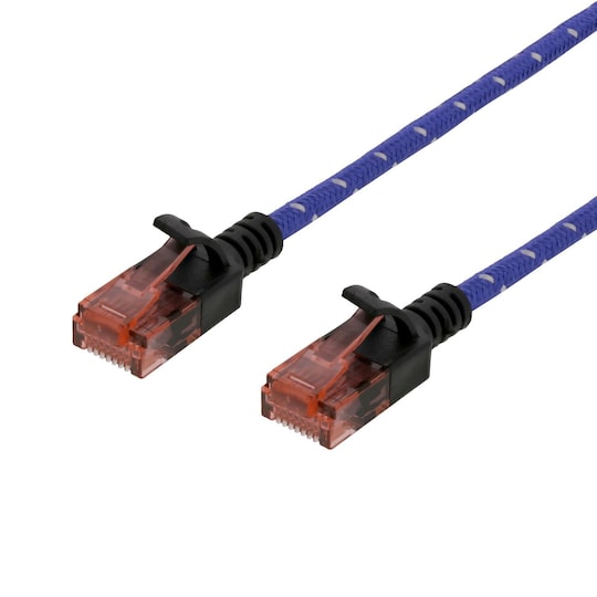 DELTACO Tough Slim CAT.6A U/UTP Patch Cable, 28AWG, 3.8mm, 0.5m, Blue |  Elgiganten