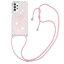 SKALO Samsung A13 4G Kvicksand Glitter Mobile Collar - Pink