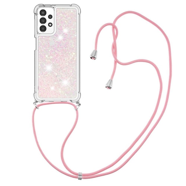 SKALO Samsung A13 4G Kvicksand Glitter Mobile Collar - Pink