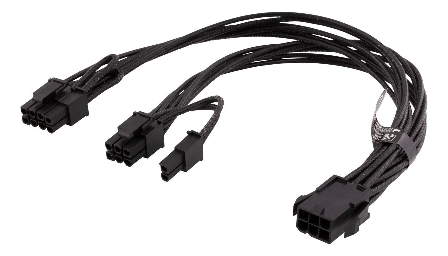 DELTACO Internal PCIe power cable, 6-pin to 2x 8-pin, 0,3m, black |  Elgiganten