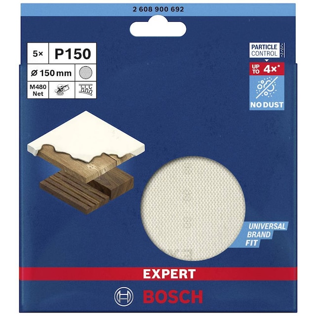 Bosch Accessories EXPERT M480 2608900692 Slibenet til excentersliber ulåst Kornstørrelse 150 (Ø) 150 mm 5 stk