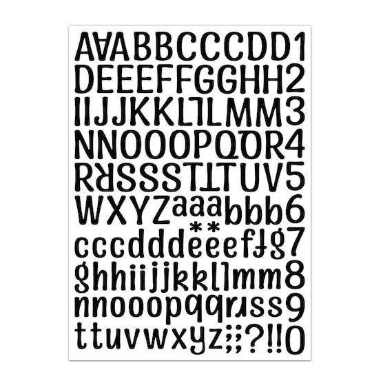 Klistermærker bogstaver og tal Sorte 10 A4 ark 1260 klistermærker |  Elgiganten