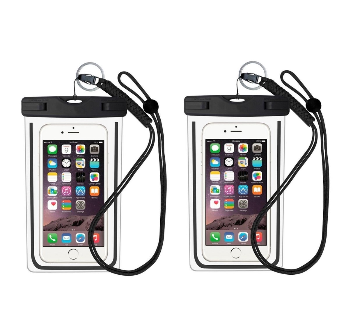 2-pak Vandtæt mobiltaske til smartphone universal Sort | Elgiganten