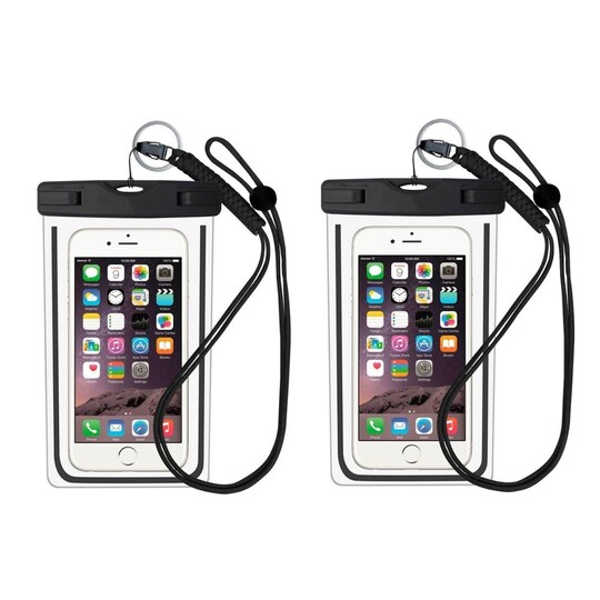 Vandtæt mobiltelefon cover til smartphone universal Sort 2-pack | Elgiganten