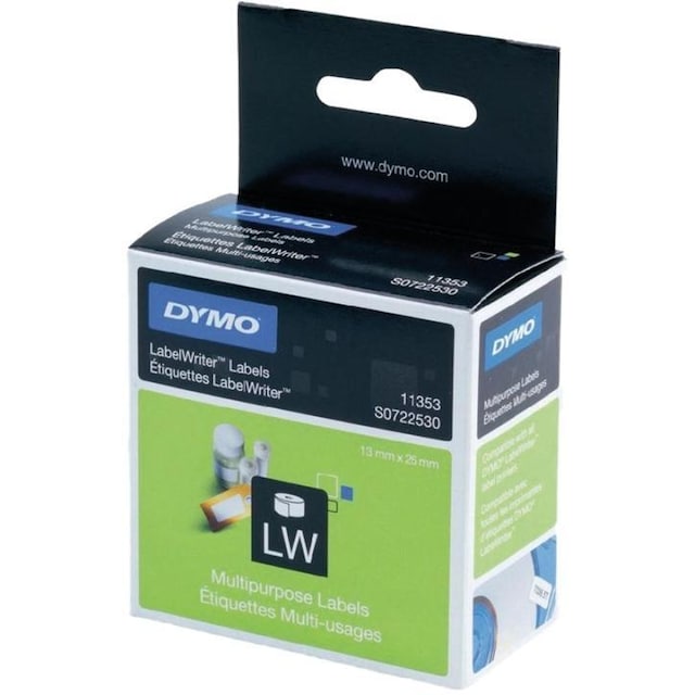 DYMO LabelWriter hvide universal etiketter, 23x12 mm, 1-pack(1000 stk.