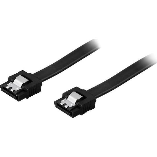 DELTACO SATA-kabel, SATA 6Gb/s, låse-clips, lige-lige, 0,3m, sort |  Elgiganten