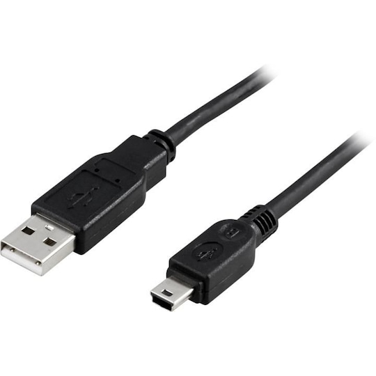 DELTACO USB 2.0 kabel Type A Han - Type Mini B Han 2m, sort | Elgiganten