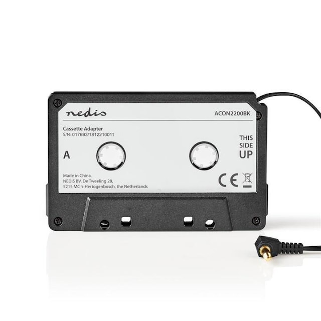 Nedis Bil Audio Aux kassetteadapter | 3.5 mm | Kabellængde: 1.00 m | Sort
