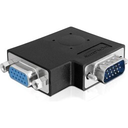 DeLOCK vinklet VGA-adapter, HD15 han - HD15 hun, sort