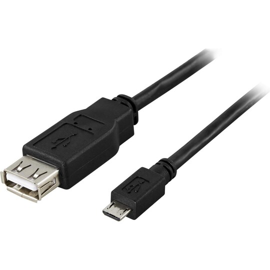 DELTACO USB-adapter Type A hun - Type Micro B han, OTG, 0,2m, s | Elgiganten
