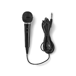 Nedis Mikrofon | Cardioid | Fast Kabel | 5.00 m | 80 Hz - 12 kHz | 600 Ohm | -75 dB | Indbygget on/off-knap (tænd/sluk) | Rejsetaske inkluderet | ABS | Sort