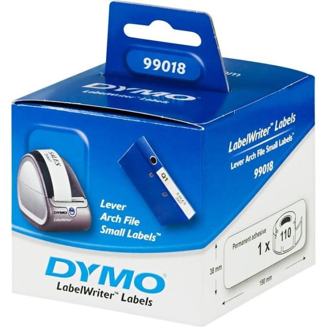 DYMO LabelWriter hvide arkiveringsetiketter, 38x190mm, 1-pack (110 stk