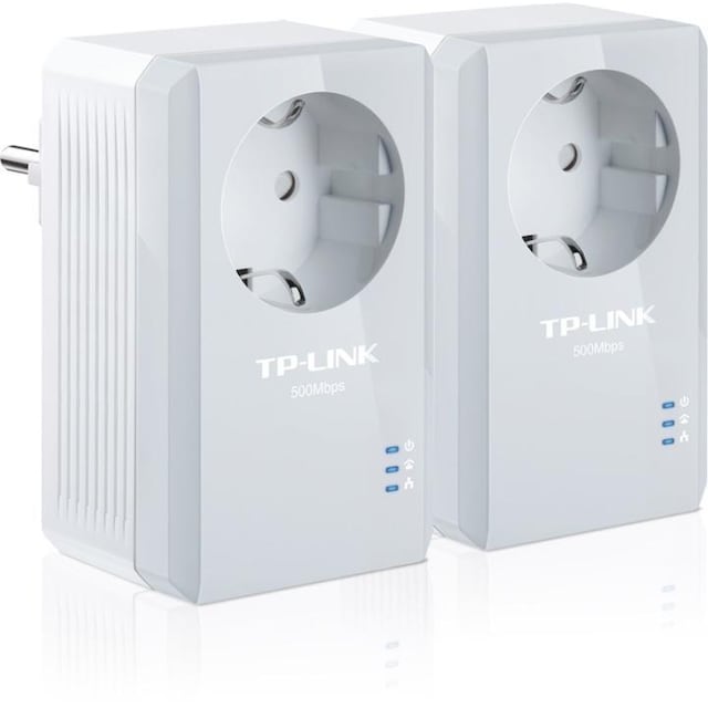 TP-Link Powerline 500Mbps, Ethernet Adapter Kit, 2 enheter, hvid
