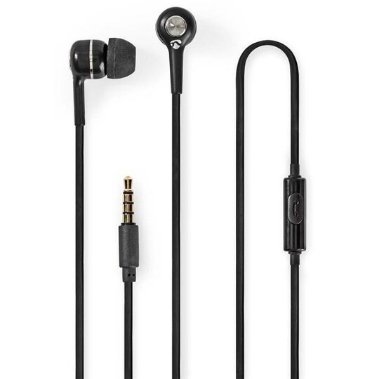 Kablede hovedtelefoner | 1,20 m rundt kabel | In-Ear | Indbygget mikrofon |  Sort | Elgiganten