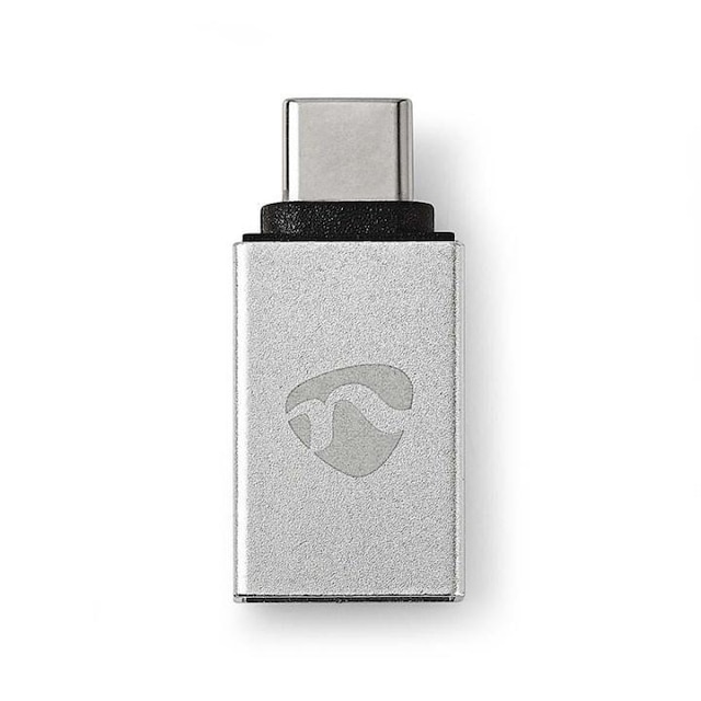 Nedis USB-C™ Adapter | USB 3.2 Gen 1 | USB-C™ Han | USB-A Hun | 5 Gbps | Runde | Nikkelplateret | Sølv | Cover Window Box